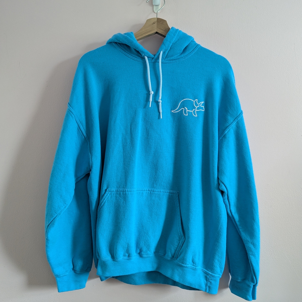 Blue (Keith's Colour) Try Guys Triceratops Hoodie - Size Large